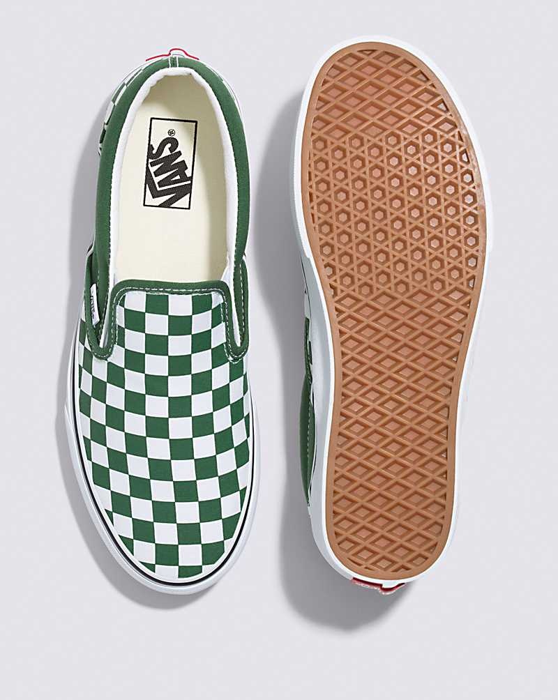 Vans Classic Slip-On Checkerboard Schuhe Herren Grün | Österreich XJBFLH483