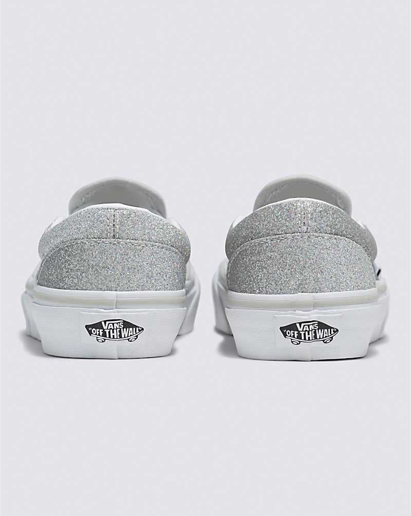 Vans Classic Slip-On Glitter Schuhe Kinder Silber | Österreich TJXMKO210