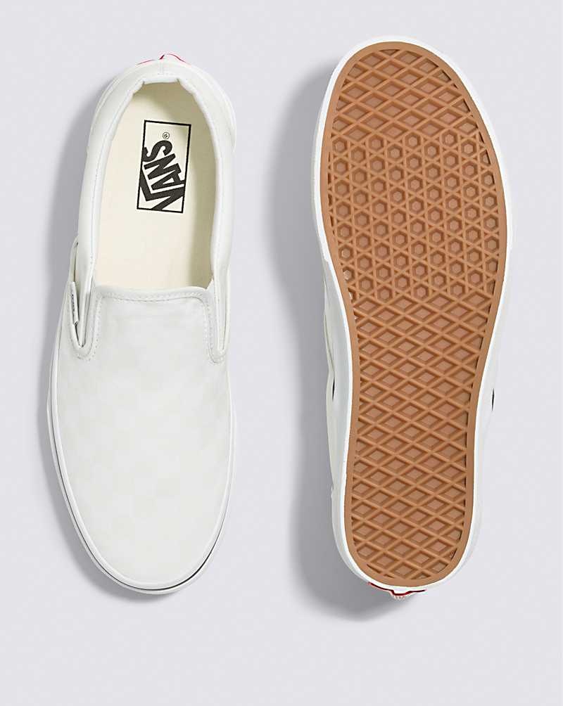 Vans Classic Slip-On Glow Checkerboard Schuhe Damen Weiß | Österreich YSZLAH761