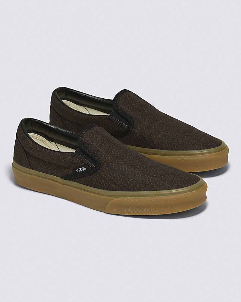 Vans Classic Slip-On Herringbone Schuhe Damen Schwarz Braun | Österreich MKGWXF590