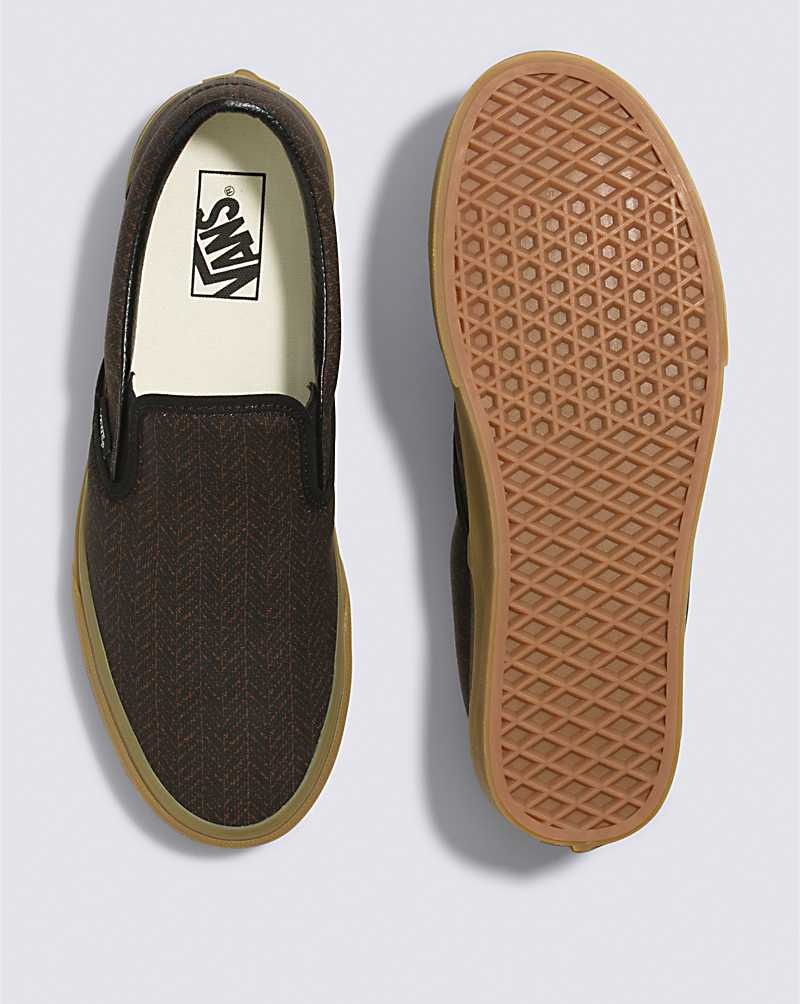 Vans Classic Slip-On Herringbone Schuhe Damen Schwarz Braun | Österreich MKGWXF590