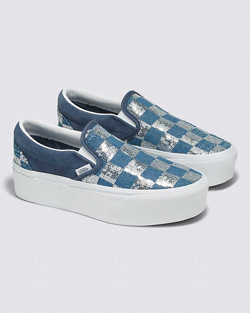 Vans Classic Slip-On Stackform Schuhe Damen Indigo | Österreich CAYBQH387