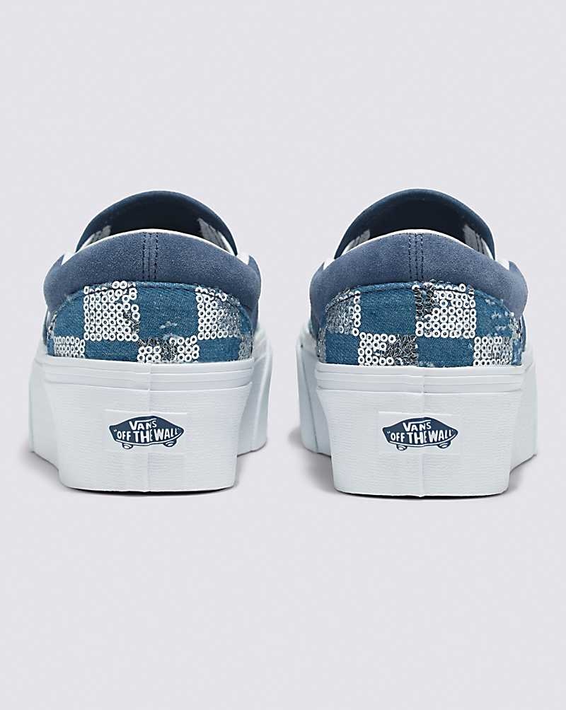 Vans Classic Slip-On Stackform Schuhe Damen Indigo | Österreich CAYBQH387