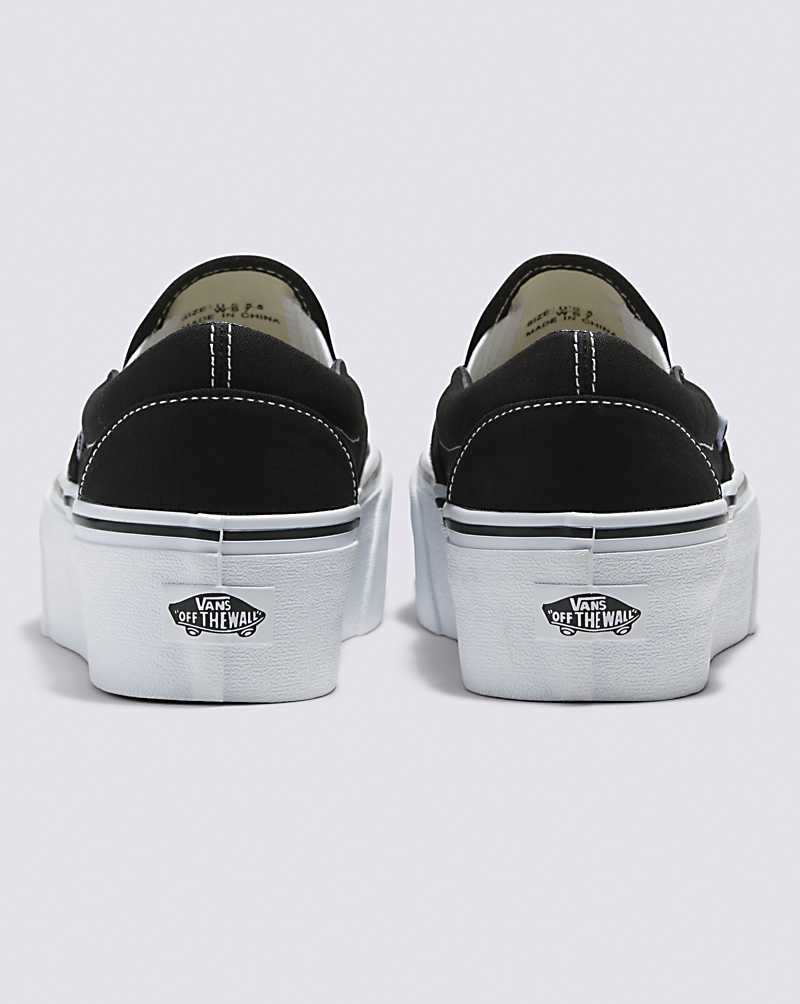 Vans Classic Slip-On Stackform Schuhe Damen Schwarz Weiß | Österreich RZYUHN463