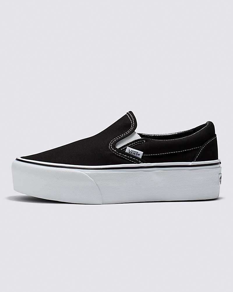 Vans Classic Slip-On Stackform Schuhe Damen Schwarz Weiß | Österreich RZYUHN463