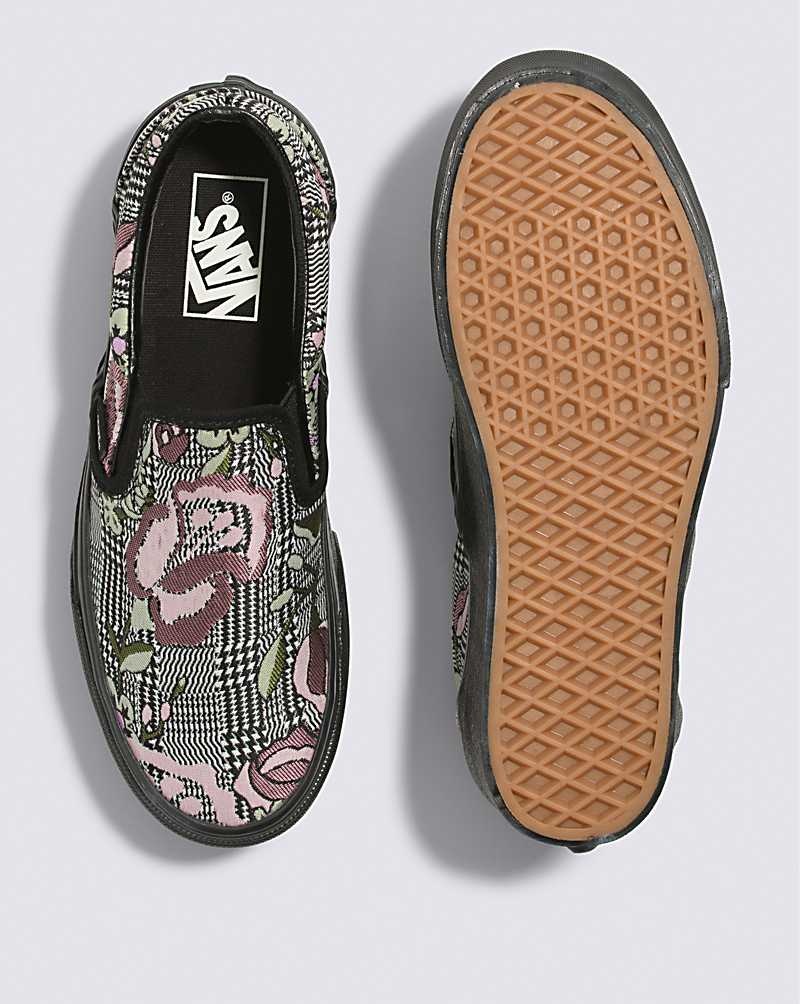 Vans Classic Slip-On Stackform Tapestry Floral Schuhe Damen Schwarz | Österreich KUPFGL409