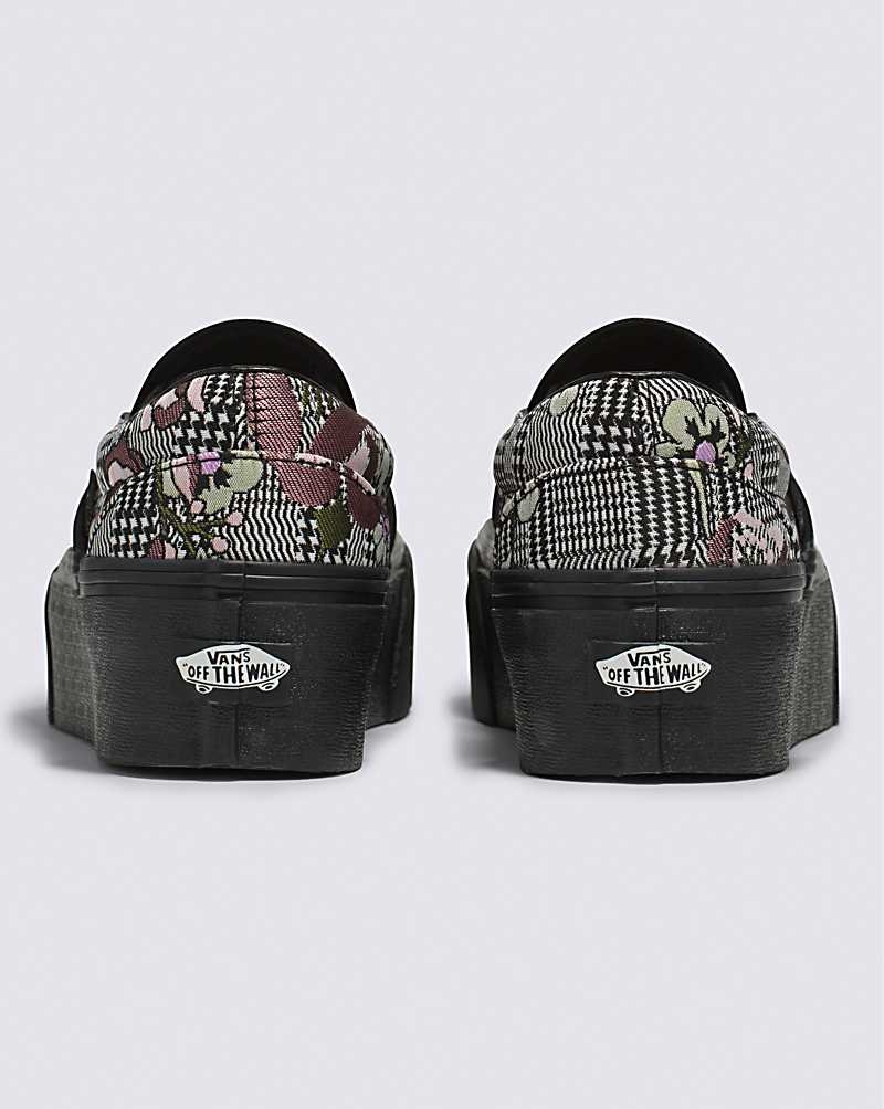 Vans Classic Slip-On Stackform Tapestry Floral Schuhe Damen Schwarz | Österreich KUPFGL409