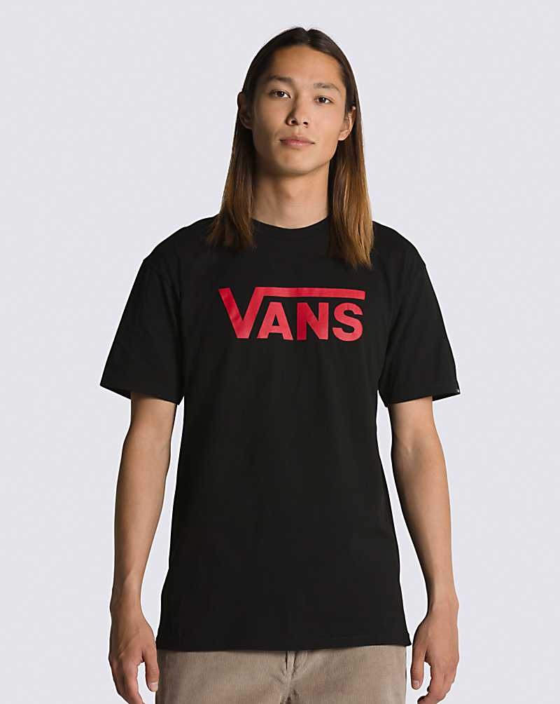 Vans Classic T-Shirt Herren Schwarz Rot | Österreich UPMKLT375