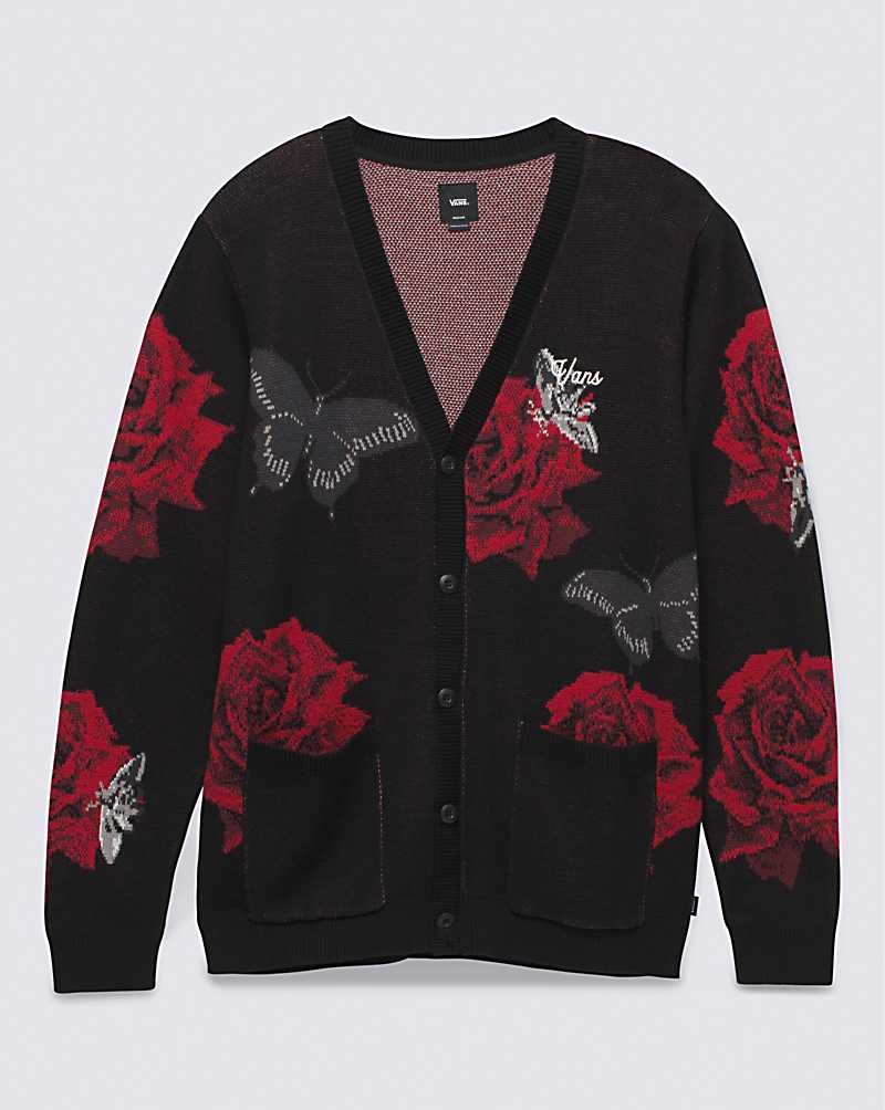 Vans Composite Rose Jacquard Cardigan Pullover Herren Schwarz | Österreich ZWTUVX435