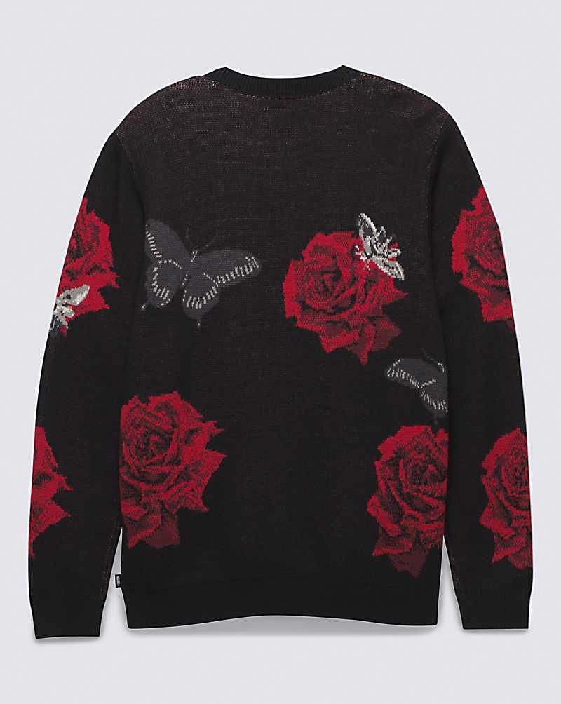 Vans Composite Rose Jacquard Cardigan Pullover Herren Schwarz | Österreich ZWTUVX435