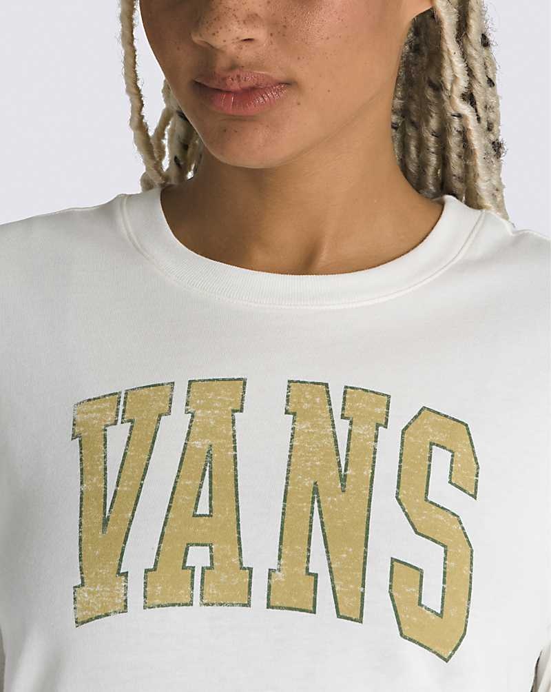 Vans Crest Boyfriend Long Sleeve T-Shirt Damen Weiß | Österreich HAGUJB603