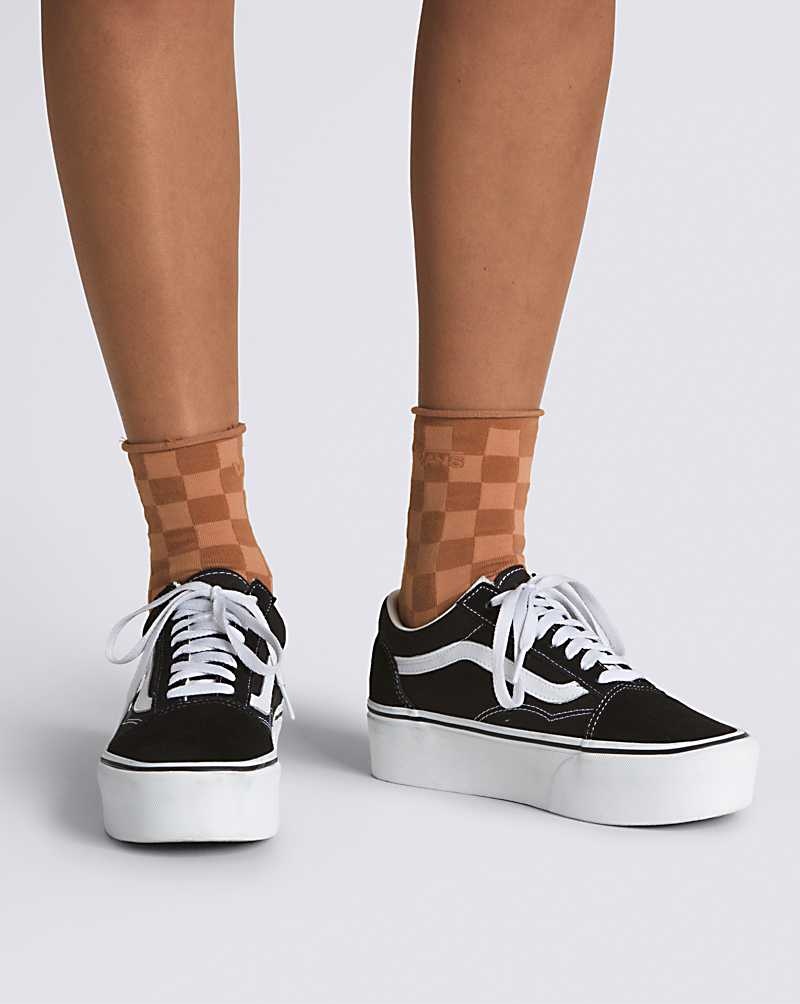 Vans Curl Crew Socken Damen Braun | Österreich LCWPOA247