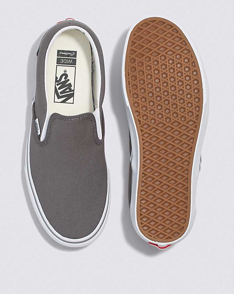 Vans Customs Charcoal Slip-On Weite Schuhe Herren Grau | Österreich DJQTVG684