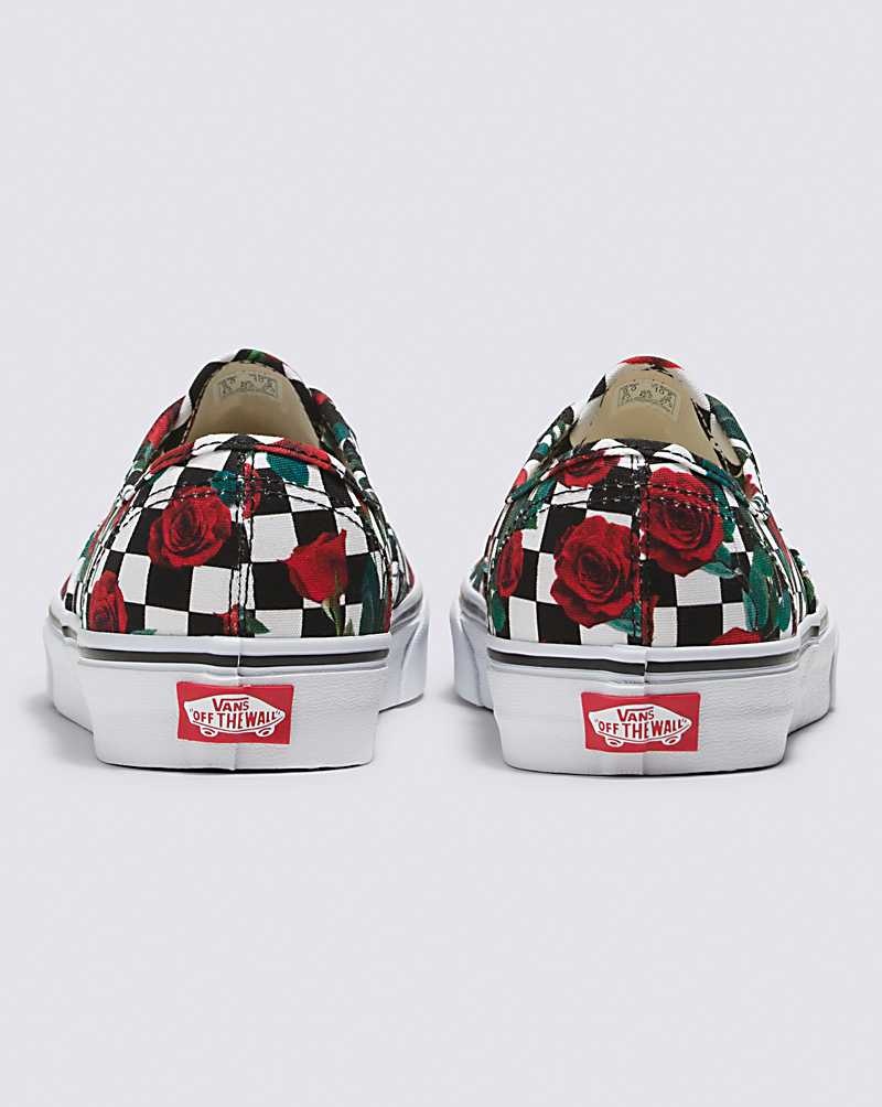 Vans Customs Checkerboard Roses Authentic Schuhe Herren Mehrfarbig | Österreich ISNZDA219