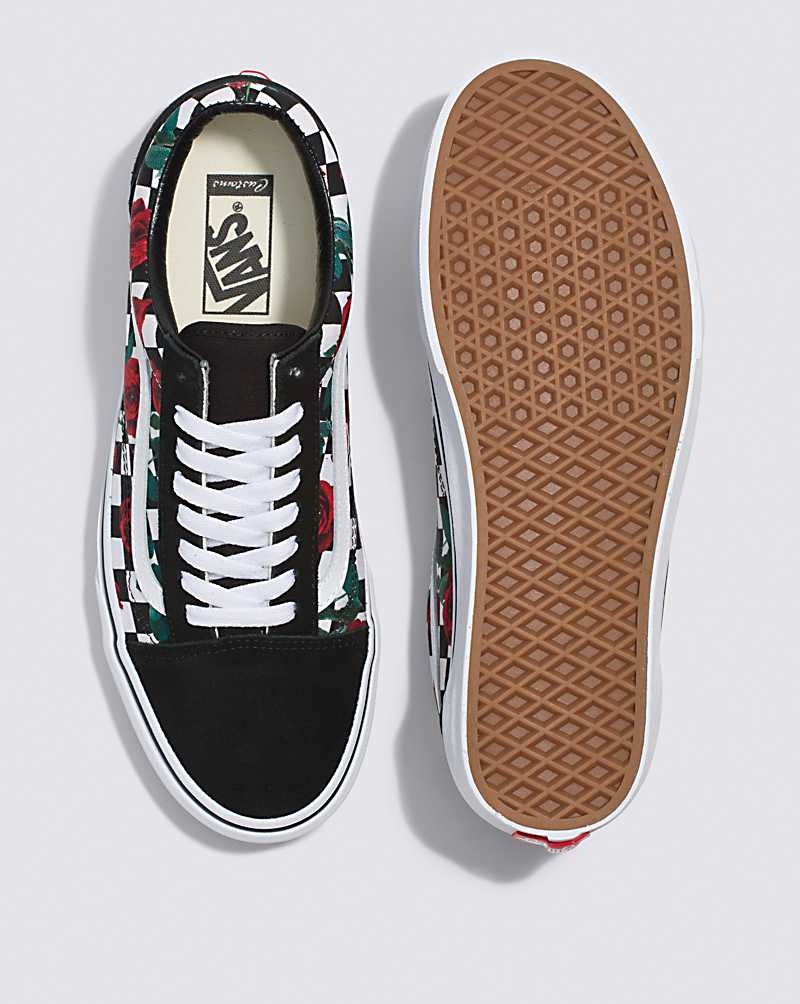 Vans Customs Checkerboard Roses Old Skool Schuhe Damen Mehrfarbig | Österreich KHJIXM837