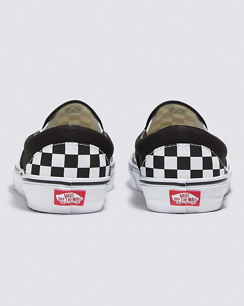 Vans Customs Checkerboard Slip-On Weite Schuhe Herren Schwarz Weiß | Österreich WIDEPS493