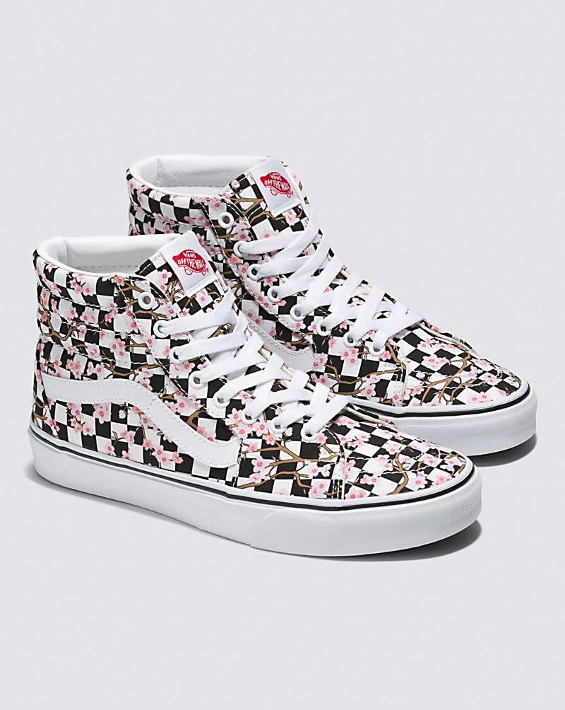 Vans Customs Cherry Blossom Checkerboard Sk8-Hi Schuhe Herren Mehrfarbig | Österreich QTRXEY461