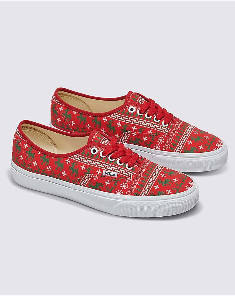 Vans Customs Christmas Pullover Authentic Schuhe Herren Rot | Österreich HVQJFC790