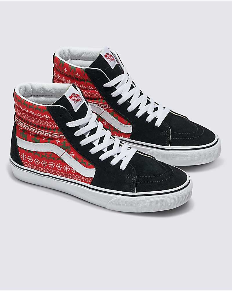 Vans Customs Christmas Pullover Sk8-Hi Schuhe Herren Rot | Österreich CJSTXF682