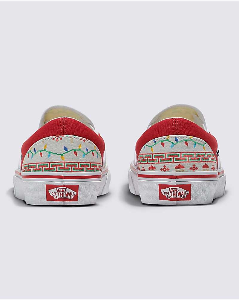 Vans Customs Christmas Pullover Slip-On Schuhe Herren Weiß | Österreich ZCPQGJ759