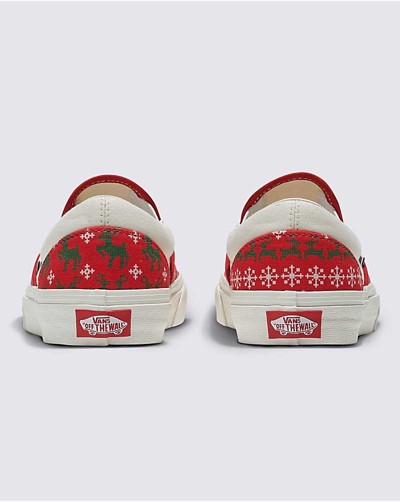 Vans Customs Christmas Pullover Slip-On Schuhe Herren Rot | Österreich MZGKHW361