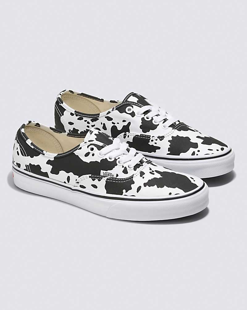 Vans Customs Cow Print Authentic Schuhe Herren Schwarz Weiß | Österreich SIJEKU567