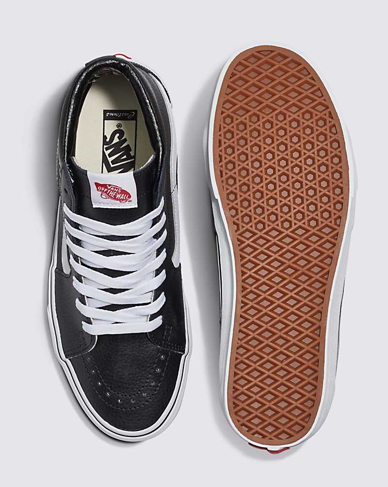 Vans Customs Elevated Leder Sk8-Hi Schuhe Damen Schwarz | Österreich DCIAEY325