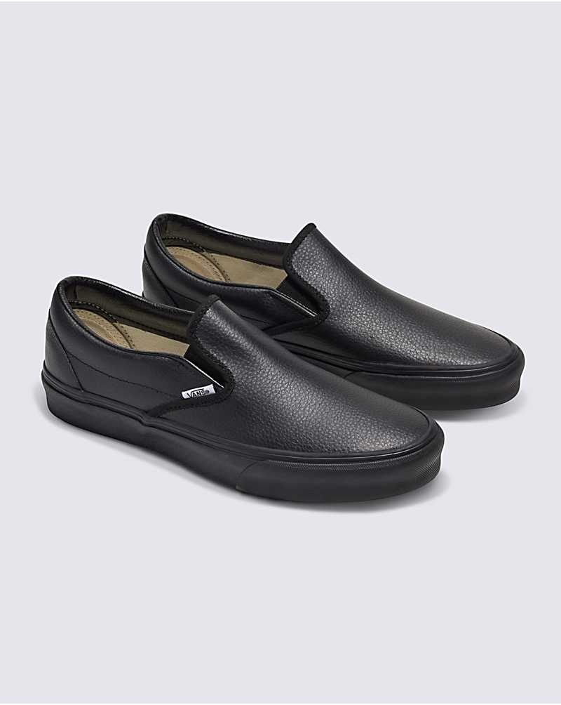 Vans Customs Elevated Leder Slip-On Schuhe Herren Schwarz | Österreich FDLBJT982