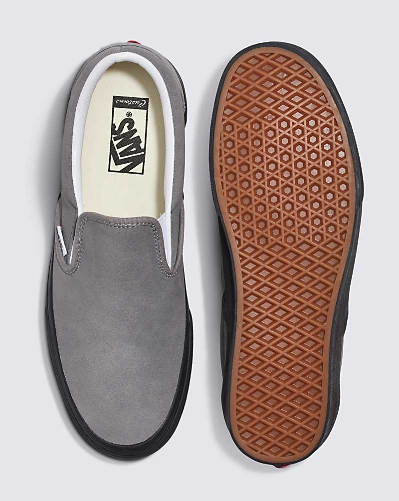 Vans Customs Elevated Wildleder Black Sole Slip-On Schuhe Herren Grau | Österreich HLVQZO027