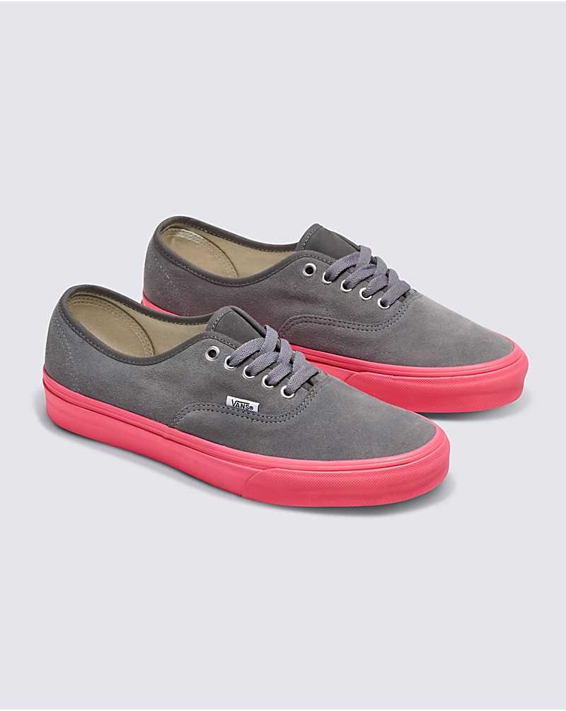 Vans Customs Elevated Wildleder Neon Pink Sole Authentic Schuhe Herren Grau | Österreich TDSLQM672