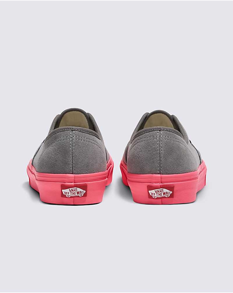 Vans Customs Elevated Wildleder Neon Pink Sole Authentic Schuhe Herren Grau | Österreich TDSLQM672