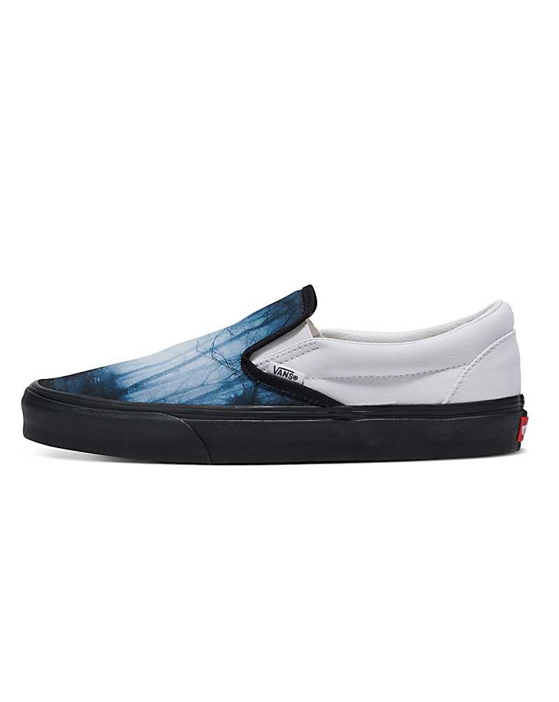 Vans Customs Image Library Creepy Woods Slip-On Schuhe Herren Blau Schwarz Weiß | Österreich PWAILY673