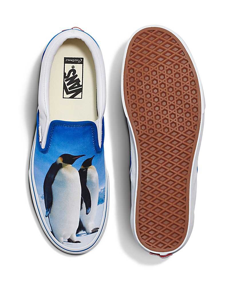 Vans Customs Image Library Penguin Slip-On Schuhe Herren Blau | Österreich VKXBPI567