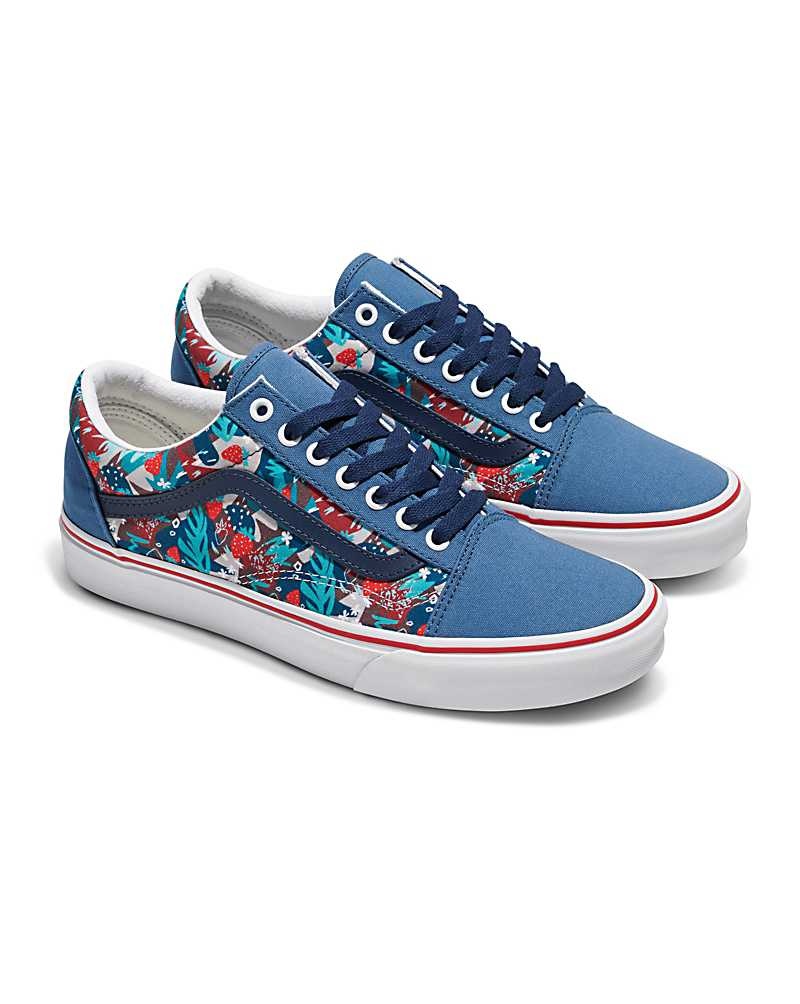 Vans Customs Image Library Strawberry Field Old Skool Schuhe Herren Blau | Österreich JDPAXZ196