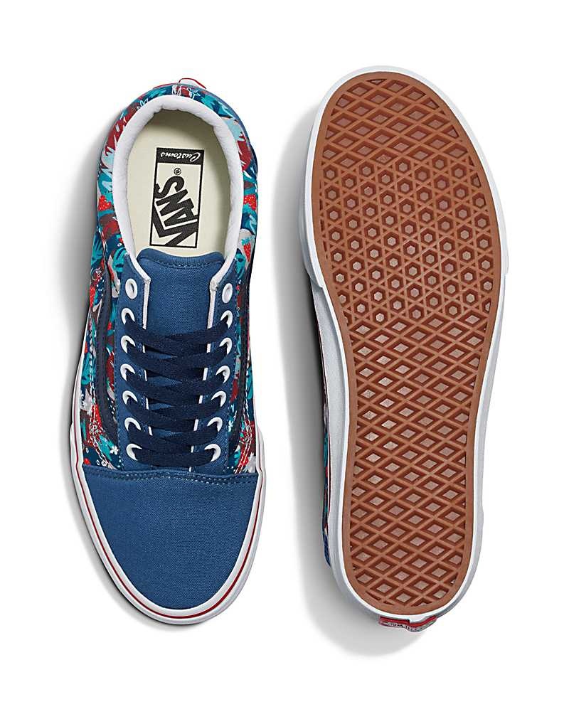 Vans Customs Image Library Strawberry Field Old Skool Schuhe Herren Blau | Österreich JDPAXZ196