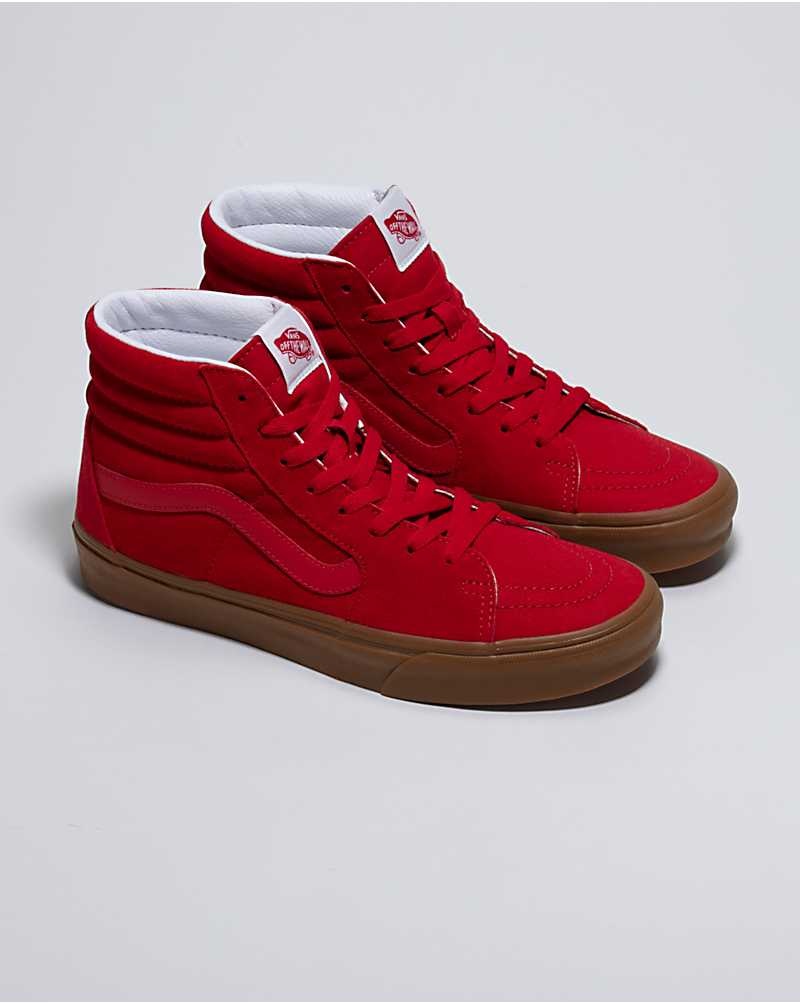 Vans Customs Rennfahrer Gum Sole Sk8-Hi Schuhe Herren Rot | Österreich JZNHED805