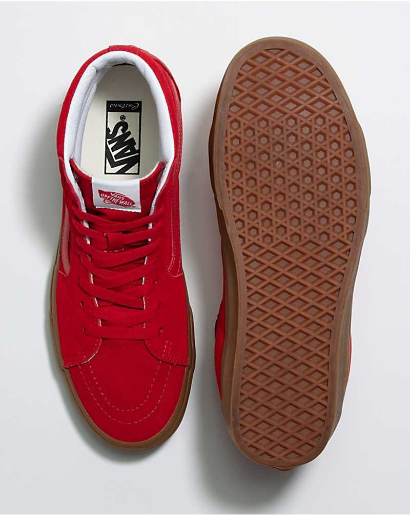 Vans Customs Rennfahrer Gum Sole Sk8-Hi Schuhe Herren Rot | Österreich JZNHED805