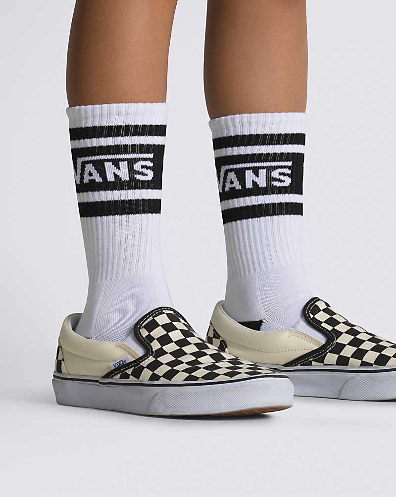 Vans Drop V Crew Socken Kinder Weiß Schwarz | Österreich LNUEDI869