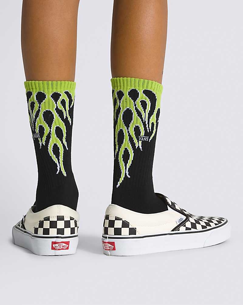 Vans Flaming Crew Socken Kinder Schwarz Grün | Österreich AFSKLV823