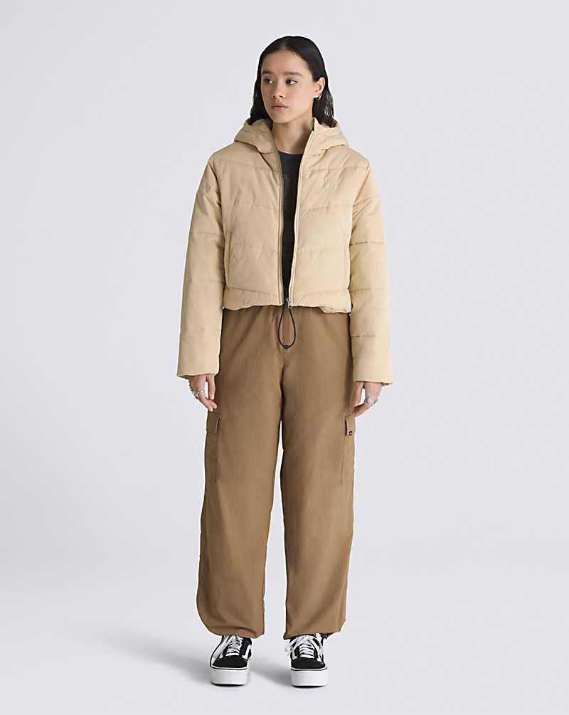 Vans Foundry Crop Puff Mit Kapuze MTE-1 Jacke Damen Beige | Österreich OTYFKE498