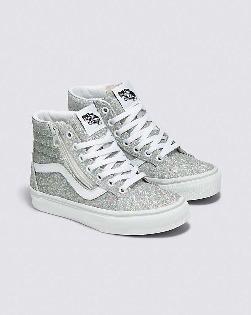 Vans Glitter Sk8-Hi Reissue Side Zip Schuhe Kinder Silber | Österreich TDZLUN159