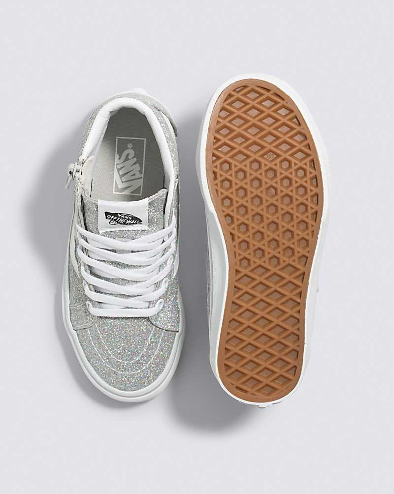 Vans Glitter Sk8-Hi Reissue Side Zip Schuhe Kinder Silber | Österreich TDZLUN159