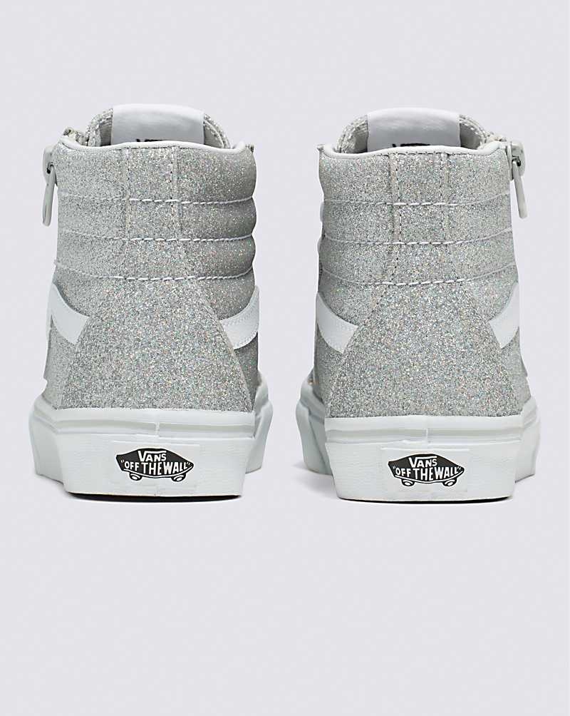 Vans Glitter Sk8-Hi Reissue Side Zip Schuhe Kinder Silber | Österreich TDZLUN159