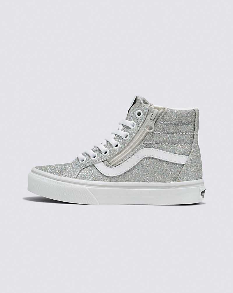 Vans Glitter Sk8-Hi Reissue Side Zip Schuhe Kinder Silber | Österreich TDZLUN159