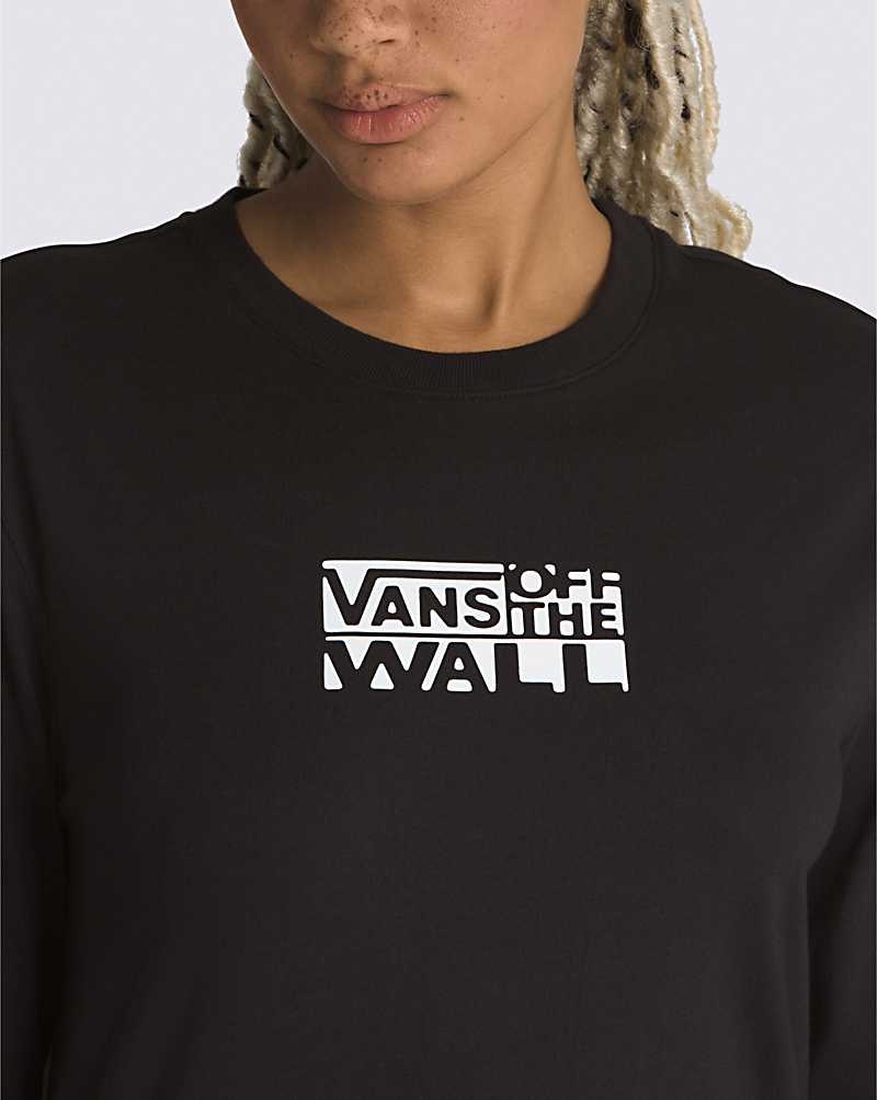 Vans Jinx Boyfriend Long Sleeve T-Shirt Damen Schwarz | Österreich XZDPQY926