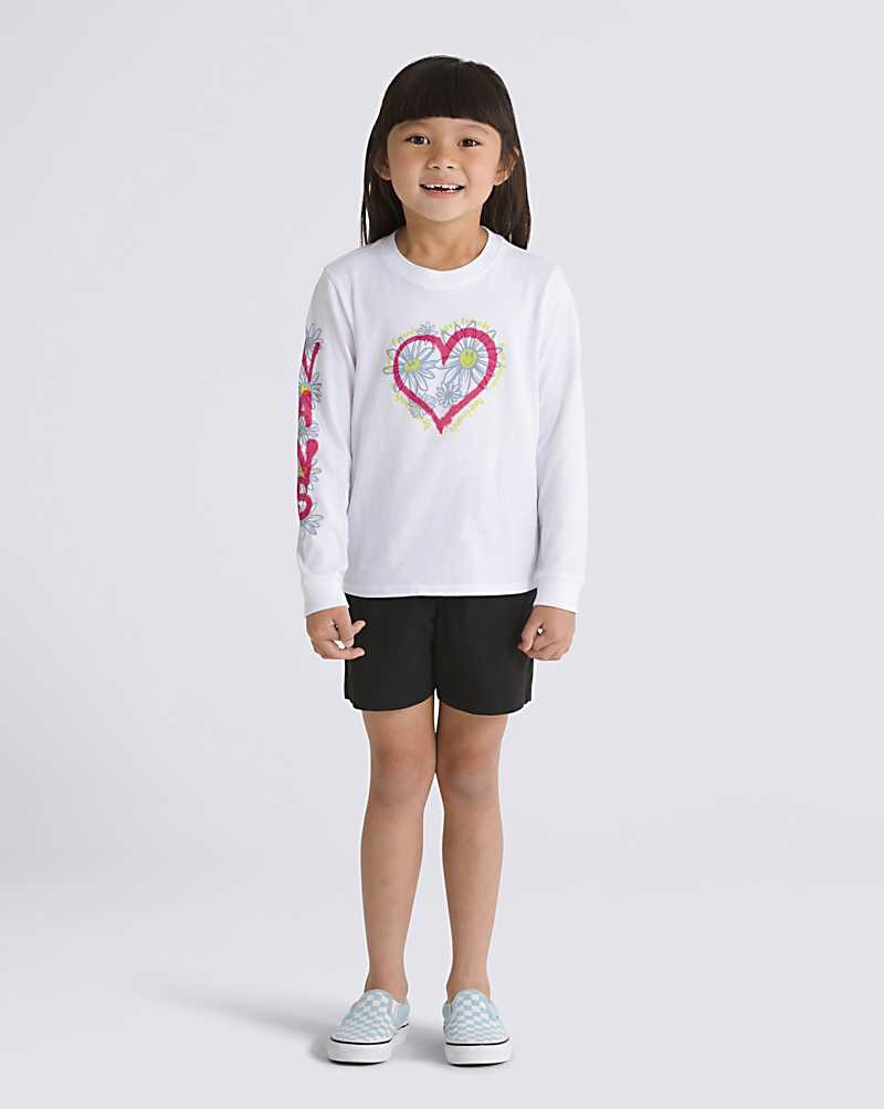 Vans Kleine Kinder Daisy Hearts Long Sleeve T-Shirt Kinder Weiß | Österreich FOLRPK912