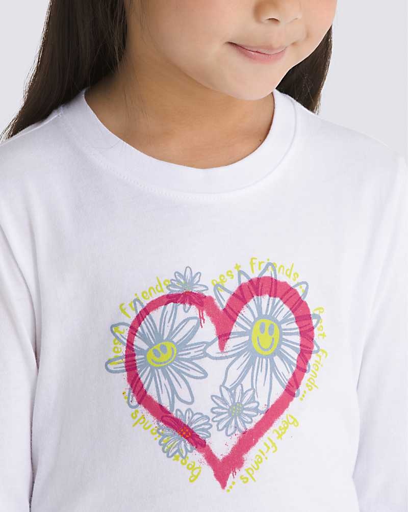 Vans Kleine Kinder Daisy Hearts Long Sleeve T-Shirt Kinder Weiß | Österreich FOLRPK912