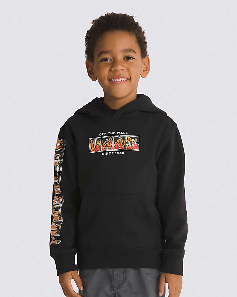 Vans Kleine Kinder Digi Flames Pullover Hoodie Kinder Schwarz | Österreich WMZQPE842