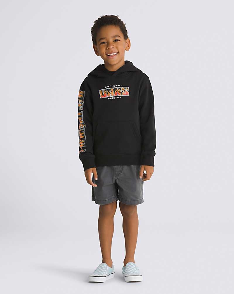 Vans Kleine Kinder Digi Flames Pullover Hoodie Kinder Schwarz | Österreich WMZQPE842