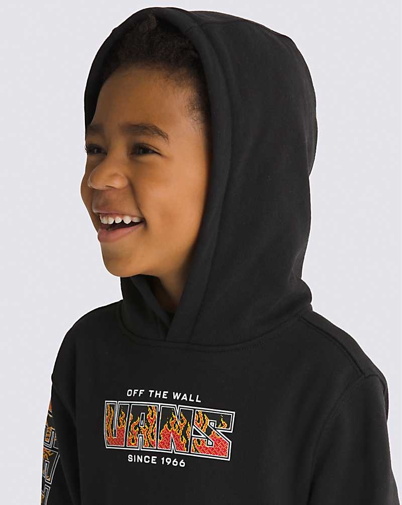 Vans Kleine Kinder Digi Flames Pullover Hoodie Kinder Schwarz | Österreich WMZQPE842